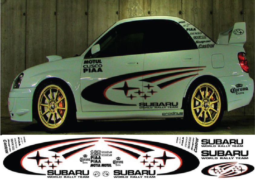 Subaru World Rally Kit 2 Colour with Sponsors for Subaru Impreza wrx sti graphics stickers decals Graphic