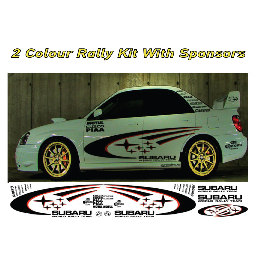Subaru World Rally Kit 2 Colour with Sponsors for Subaru Impreza wrx sti graphics stickers decals Graphic