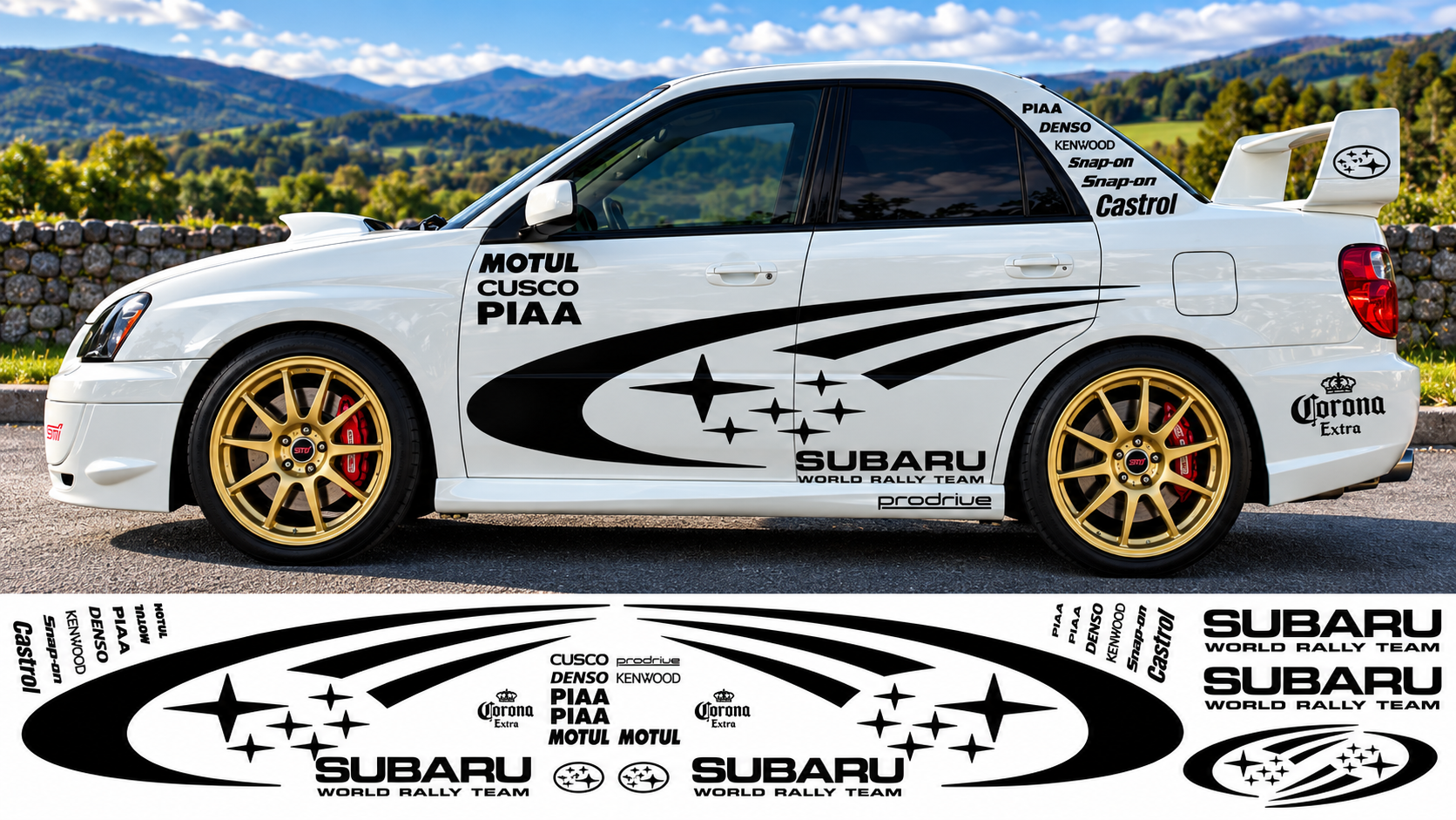 Subaru World Rally Kit With Sponsors for Subaru Impreza wrx sti Gloss  & Matt Colours Only