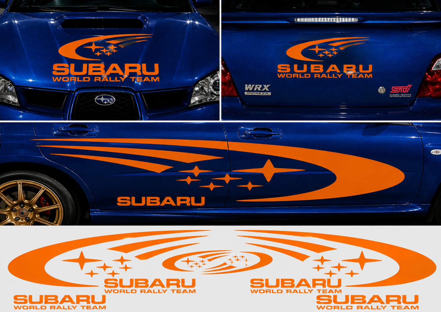 Subaru World Rally Kit for Subaru Impreza wrx sti Fluorescent Vinyl Only