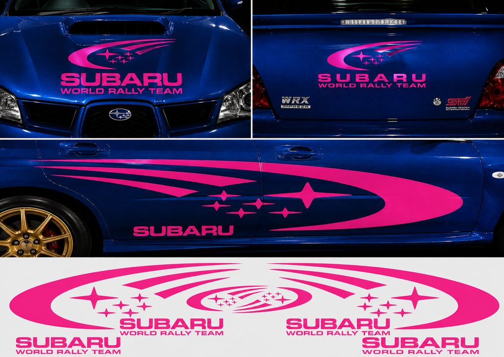 Subaru World Rally Kit for Subaru Impreza wrx sti Fluorescent Vinyl Only