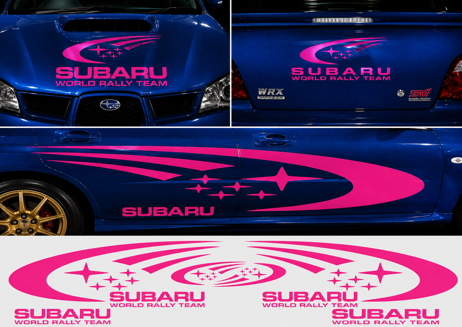 Subaru World Rally Kit for Subaru Impreza wrx sti Fluorescent Vinyl Only