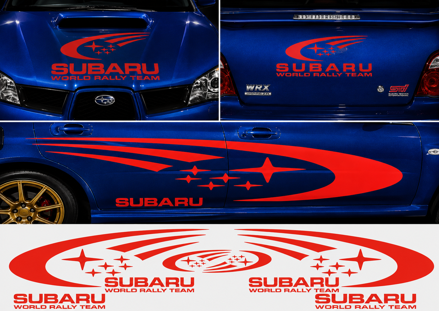 Subaru World Rally Kit for Subaru Impreza wrx sti Fluorescent Vinyl Only