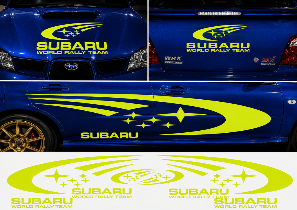 Subaru World Rally Kit for Subaru Impreza wrx sti Fluorescent Vinyl Only