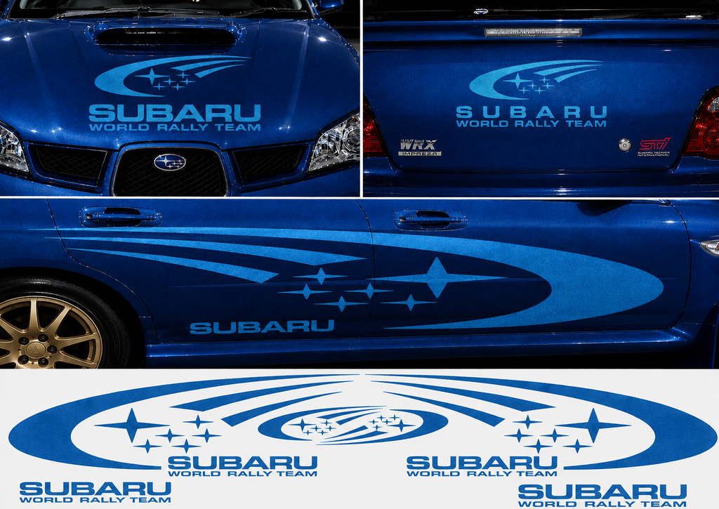 Subaru World Rally Kit for Subaru Impreza wrx sti Reflective Vinyl Only