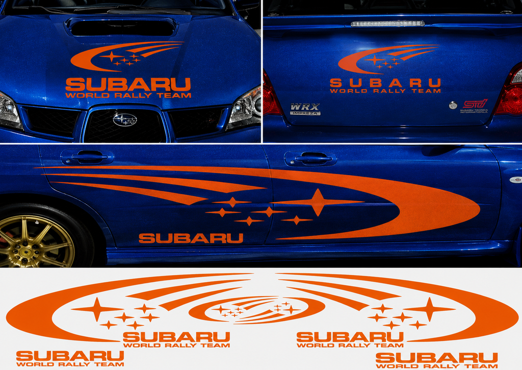Subaru World Rally Kit for Subaru Impreza wrx sti Reflective Vinyl Only