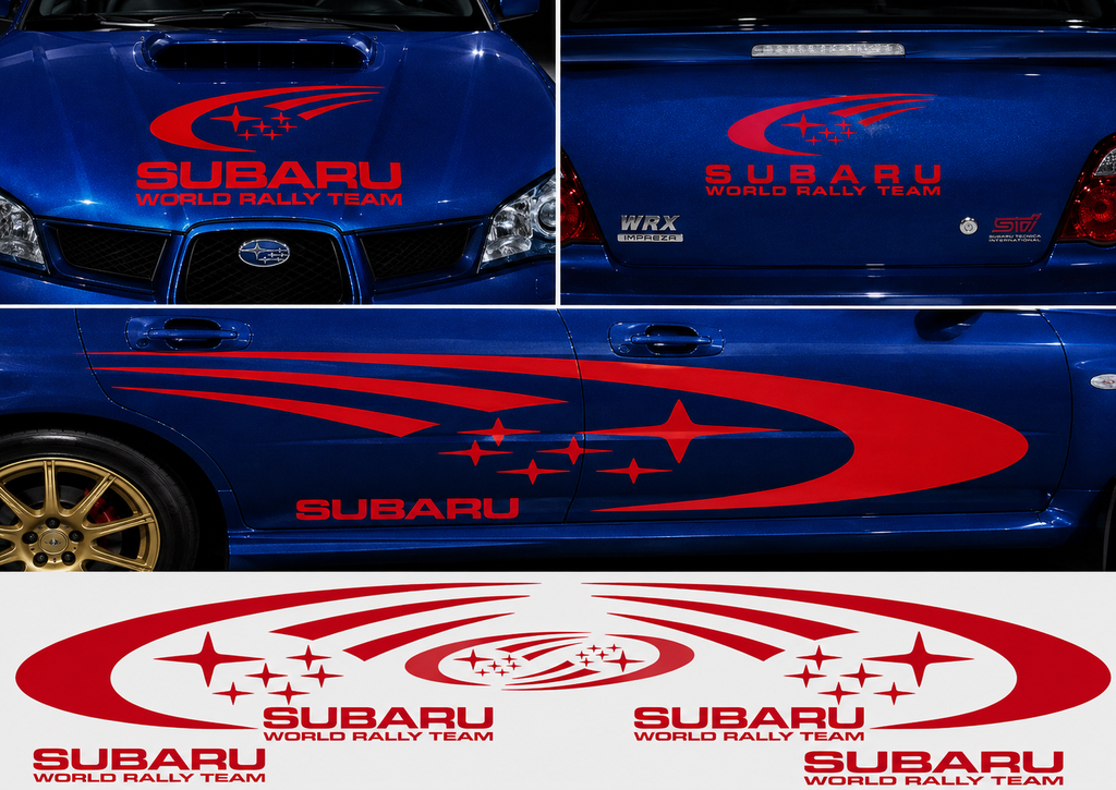 Subaru World Rally Kit for Subaru Impreza wrx sti Reflective Vinyl Only