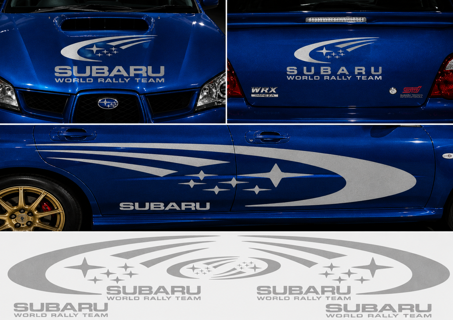 Subaru World Rally Kit for Subaru Impreza wrx sti Reflective Vinyl Only