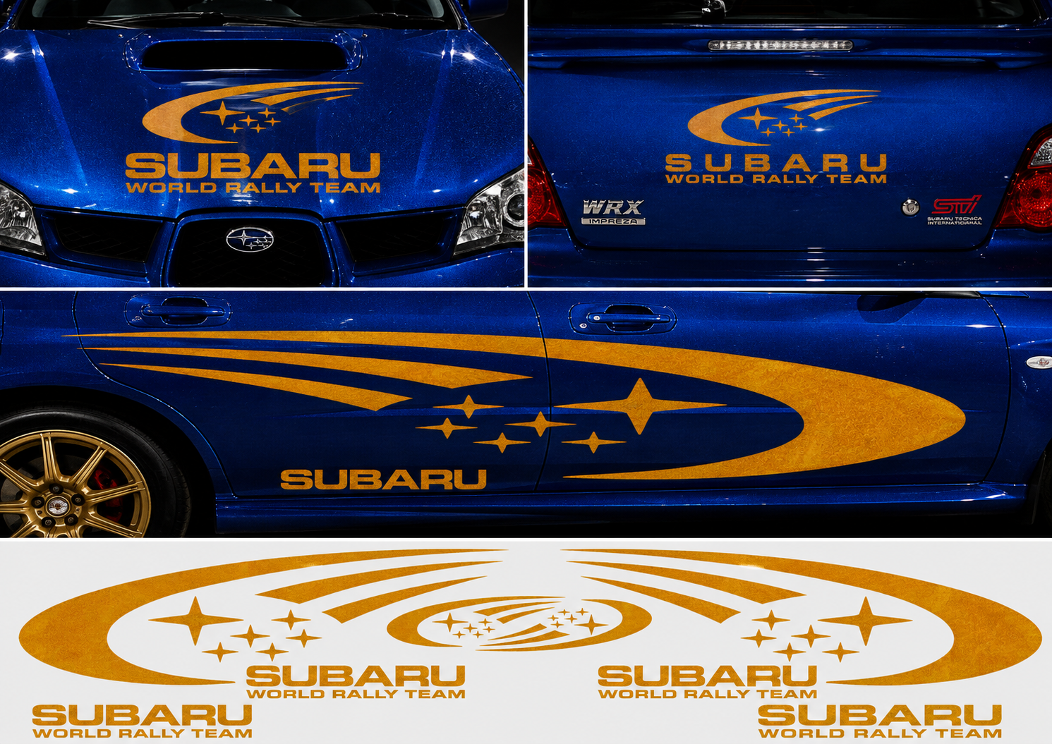 Subaru World Rally Kit for Subaru Impreza wrx sti Reflective Vinyl Only