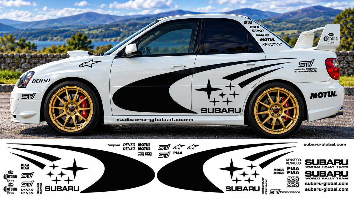 Subaru WRC Rally Kit With Sponsors for Subaru Impreza wrx sti Gloss  & Matt Colours Only