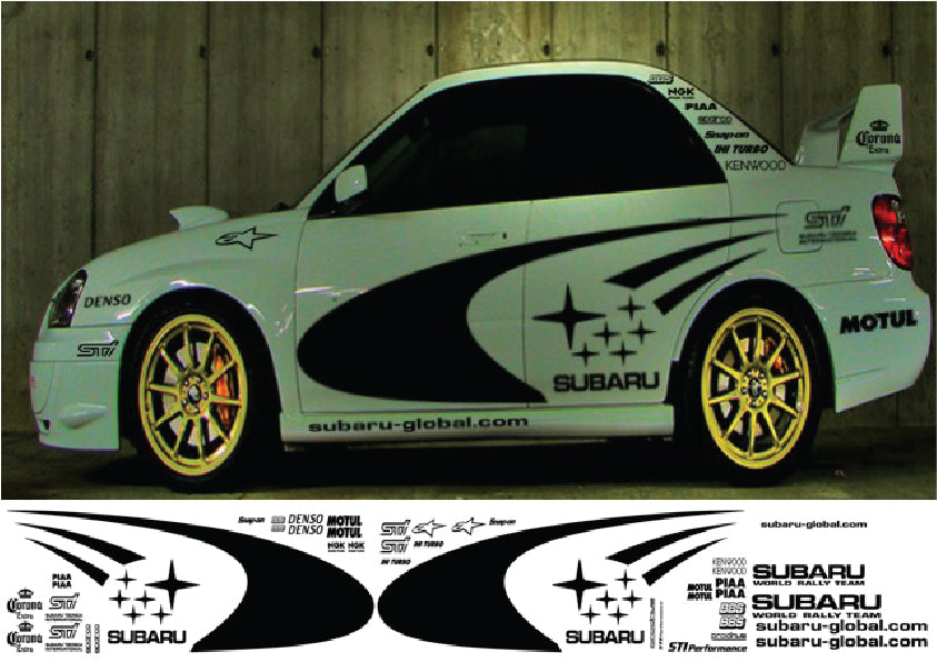 Subaru WRC Rally Kit With Sponsors for Subaru Impreza wrx sti
