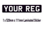 NNP03 Standard Number Plate Stick On - Bonnet Bumper Caravan - Show Fun Sticker