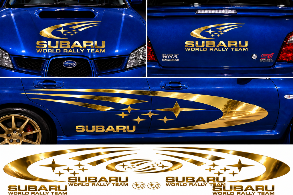 Subaru World Rally Kit for Subaru Impreza wrx sti Mirrored Vinyl Only