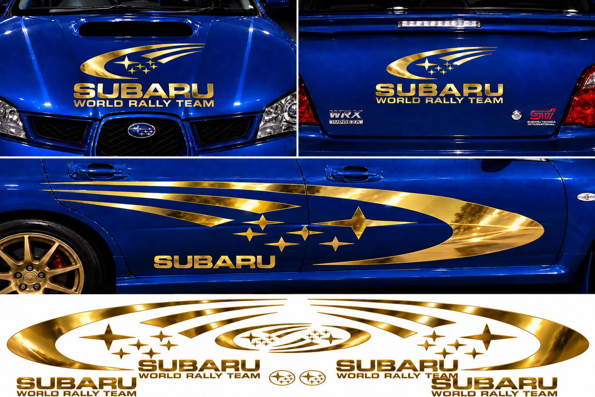 Subaru World Rally Kit for Subaru Impreza wrx sti Mirrored Vinyl Only