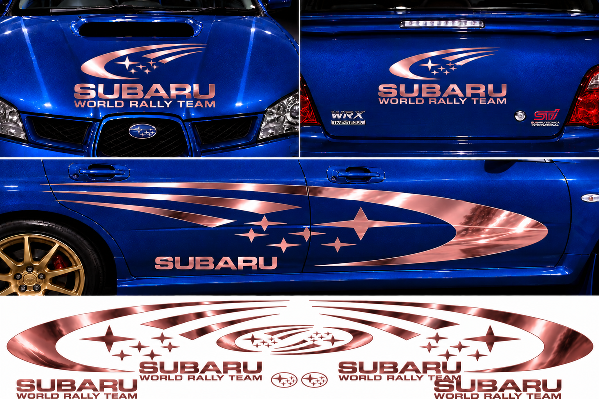 Subaru World Rally Kit for Subaru Impreza wrx sti Mirrored Vinyl Only