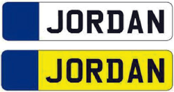 RIDE01 Kids Personalised Number Plates Front And Back