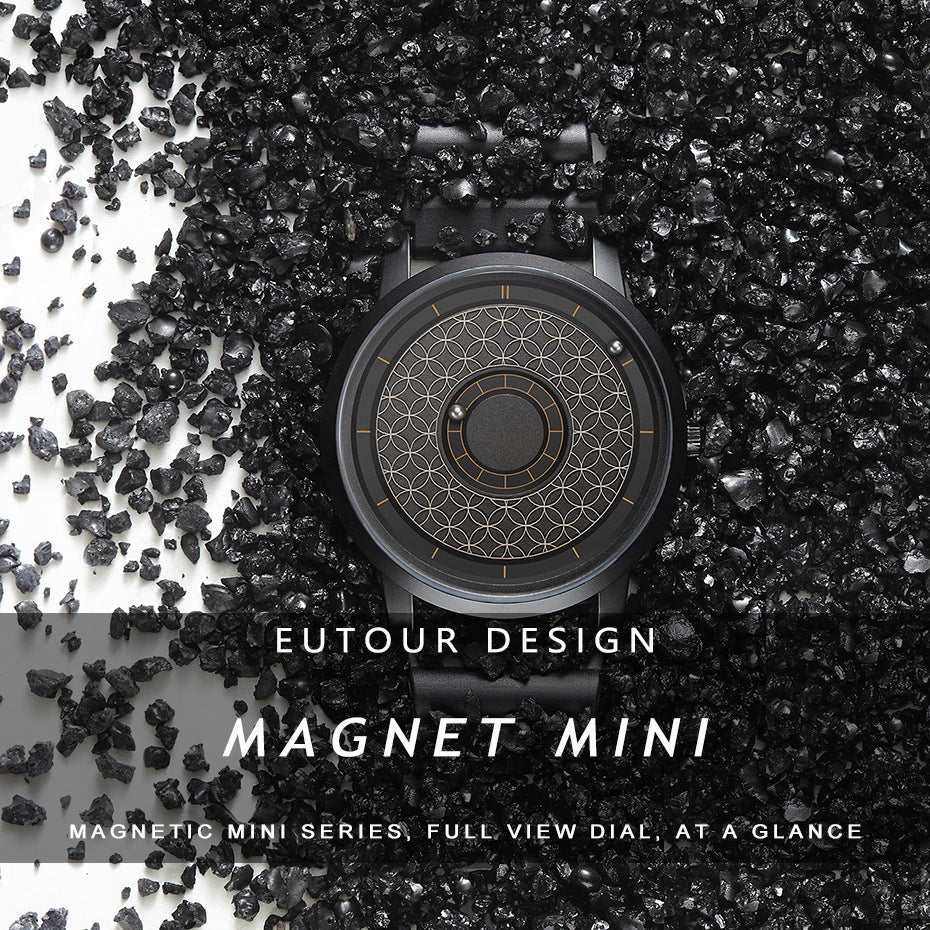 EUTOUR Men's Magnetic Quartz Watch with Original 40mm Stainless Steel Strap