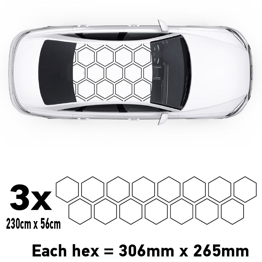 OHRXL Car Roof Hexagon Outline XL Camouflage Kit Honeycomb Stickers Graphics