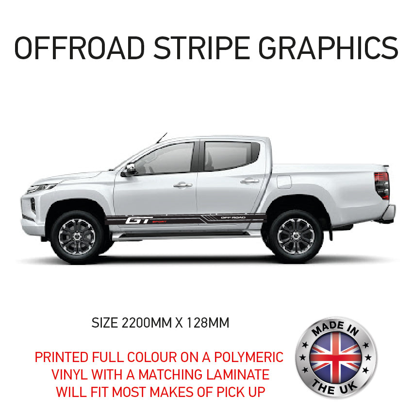 OSG1- OSG9 Pick up Side Graphics X 2 Will Fit Any vehicle Universal Stickers Decals Various Designs Available
