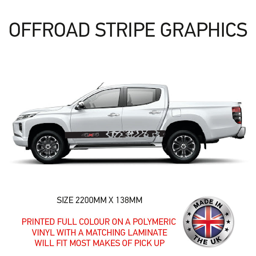 OSG1- OSG9 Pick up Side Graphics X 2 Will Fit Any vehicle Universal Stickers Decals Various Designs Available