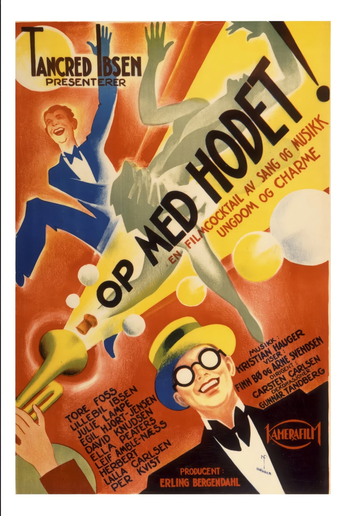 Op med hodet! (1933) Film/Movie Premium Waterproof & Tear Resistant Posters
