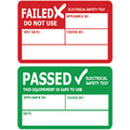PAT01/02 Pass or Failed Labels Portable Appliance Safety Stickers Vinyl Pat Testing