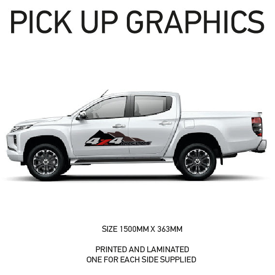 PG01-PG10 Pick up 4x4 Graphics stickers Laminated fits all pickups FORD VW L200 Various Designs Available