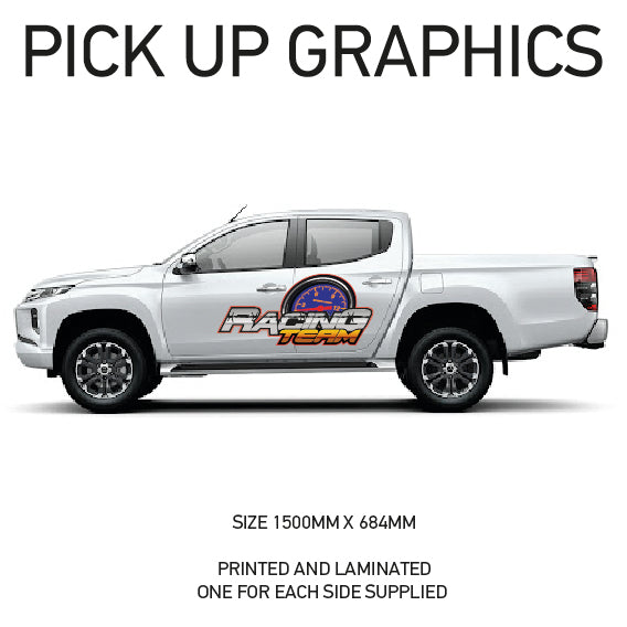 PG01-PG10 Pick up 4x4 Graphics stickers Laminated fits all pickups FORD VW L200 Various Designs Available