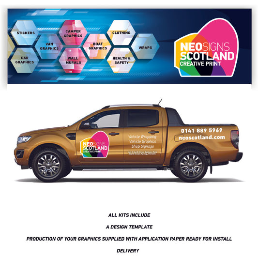 VAN10 Pick Up Graphics Kit Sign Writing Vehicle lettering Livery signs Logo and Text