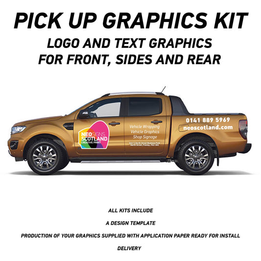 VAN10 Pick Up Graphics Kit Sign Writing Vehicle lettering Livery signs Logo and Text