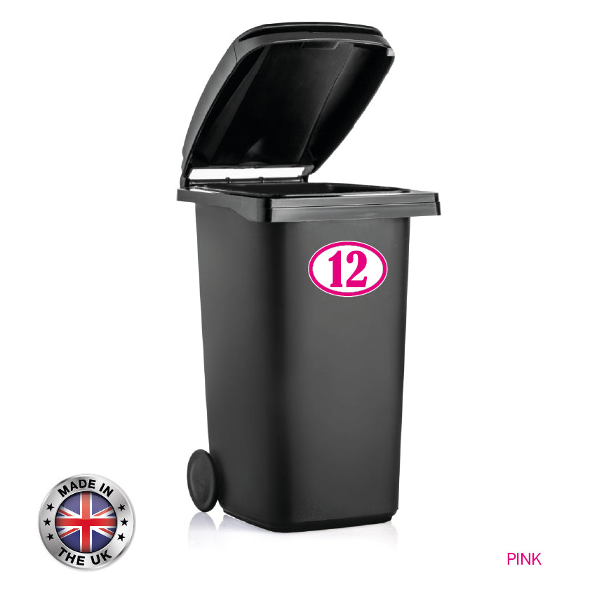 BIN01-06 Wheelie Bin x4 Custom Number and Street Name Stickers