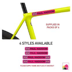 Bike Pink Personalised Bike Frame Name Stickers Cycle Cycling Frame Helmet Decals