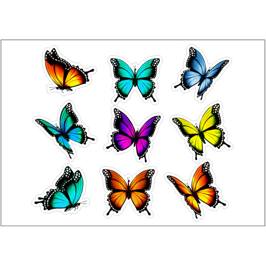 PS0001-100 Stickers Sheets Decals Butterflies Wall Self Adhesive Vinyl A4 Various Designs Available