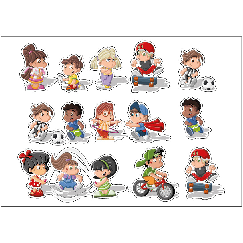 PS0101-200 Sticker Sheet Decal Cartoon Wall Self Adhesive Vinyl A4 Various Designs Available