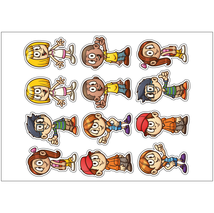 PS0101-200 Sticker Sheet Decal Cartoon Wall Self Adhesive Vinyl A4 Various Designs Available