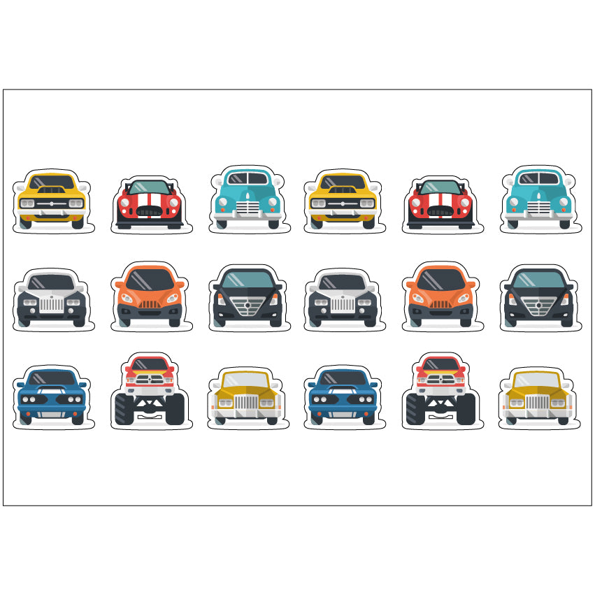 PS0101-200 Sticker Sheet Decal Cartoon Wall Self Adhesive Vinyl A4 Various Designs Available