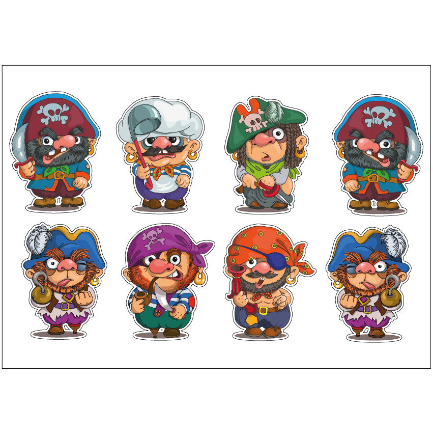 PS0101-200 Sticker Sheet Decal Cartoon Wall Self Adhesive Vinyl A4 Various Designs Available