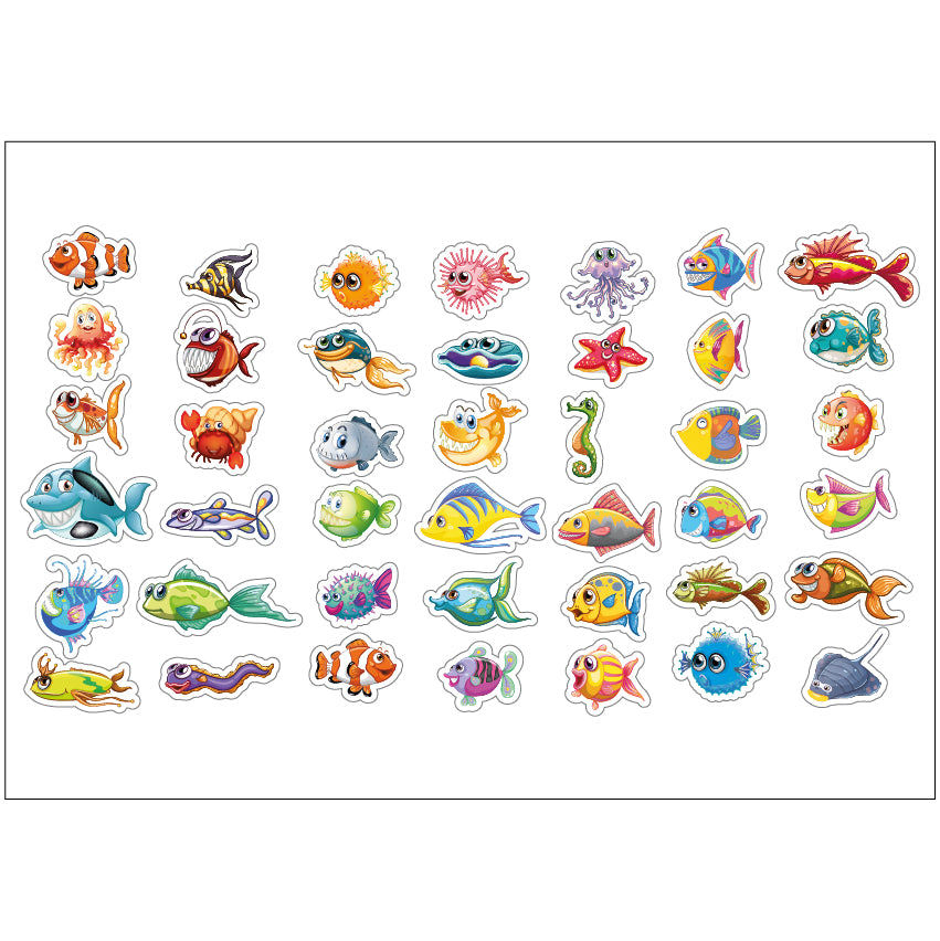PS0101-200 Sticker Sheet Decal Cartoon Wall Self Adhesive Vinyl A4 Various Designs Available