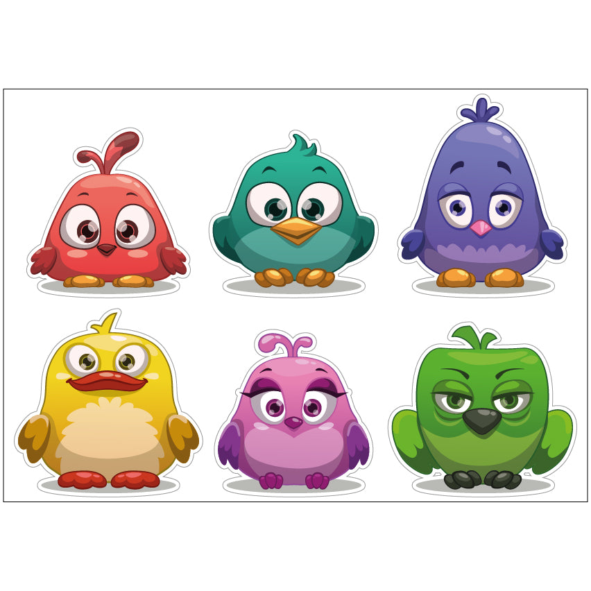 PS0101-200 Sticker Sheet Decal Cartoon Wall Self Adhesive Vinyl A4 Various Designs Available
