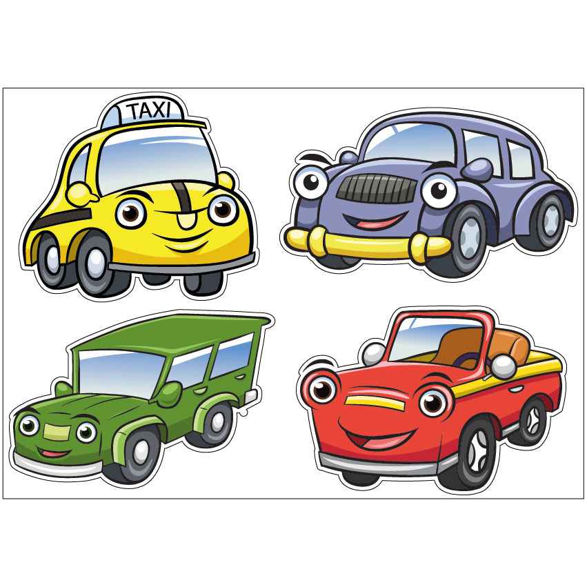 PS0101-200 Sticker Sheet Decal Cartoon Wall Self Adhesive Vinyl A4 Various Designs Available