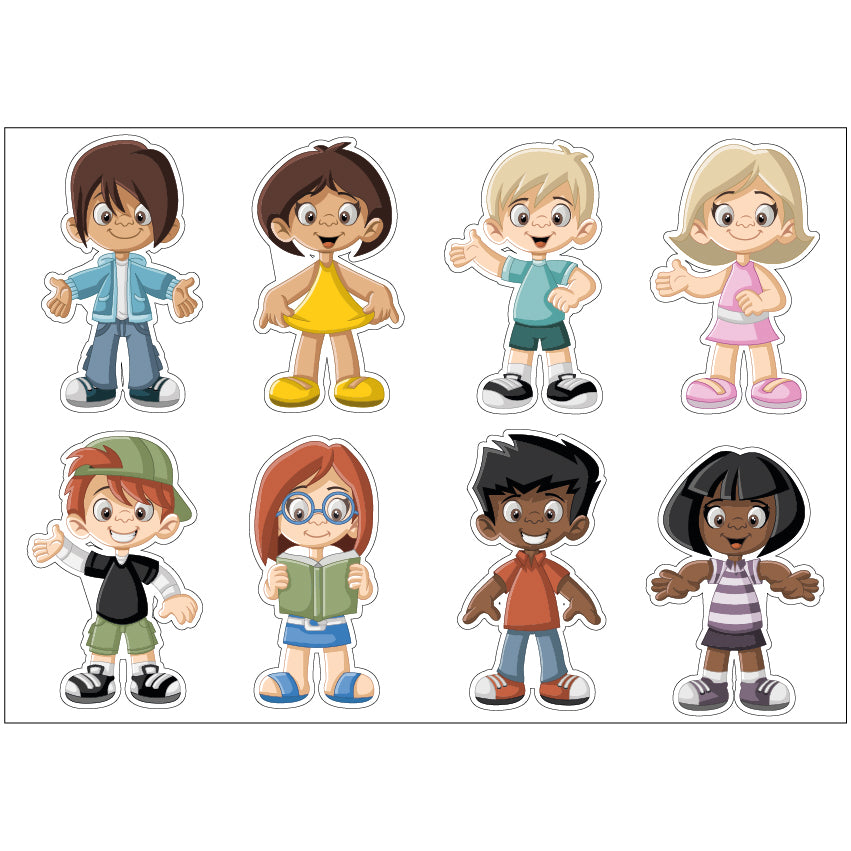 PS0101-200 Sticker Sheet Decal Cartoon Wall Self Adhesive Vinyl A4 Various Designs Available