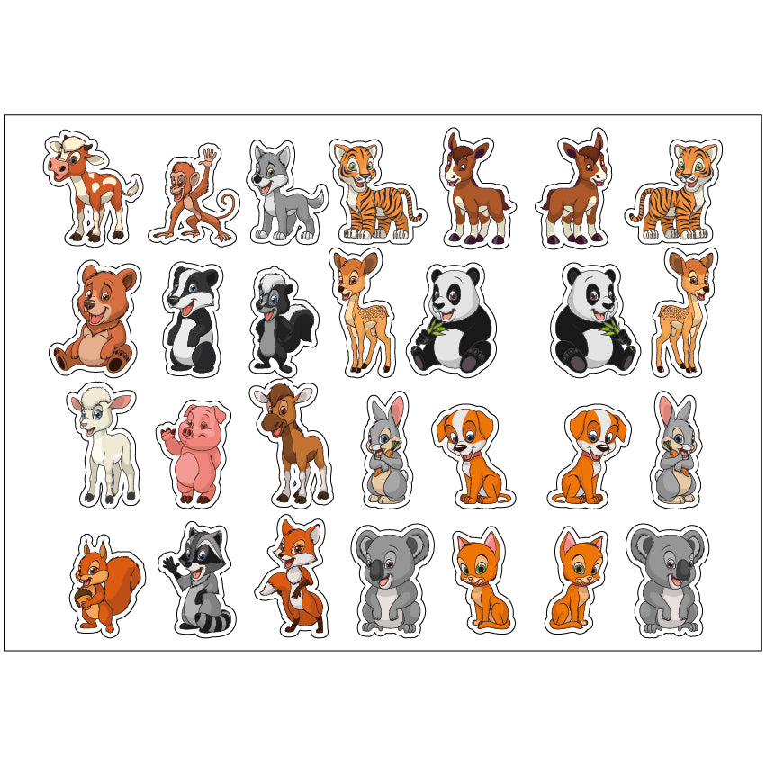 PS0101-200 Sticker Sheet Decal Cartoon Wall Self Adhesive Vinyl A4 Various Designs Available
