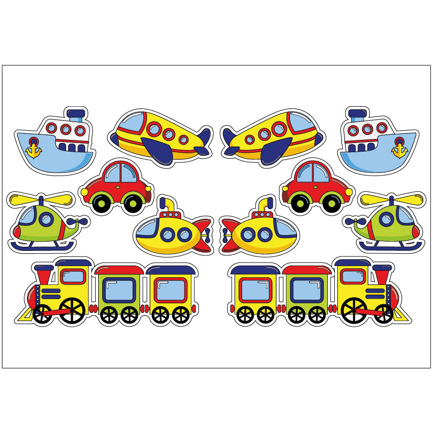 PS0101-200 Sticker Sheet Decal Cartoon Wall Self Adhesive Vinyl A4 Various Designs Available