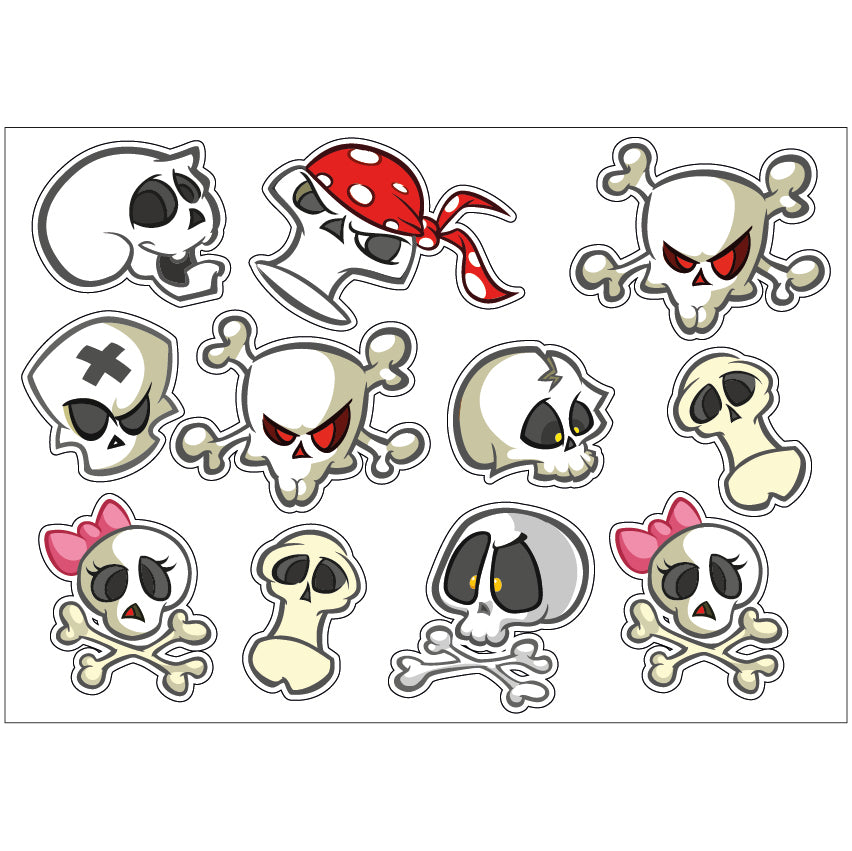 PS0101-200 Sticker Sheet Decal Cartoon Wall Self Adhesive Vinyl A4 Various Designs Available