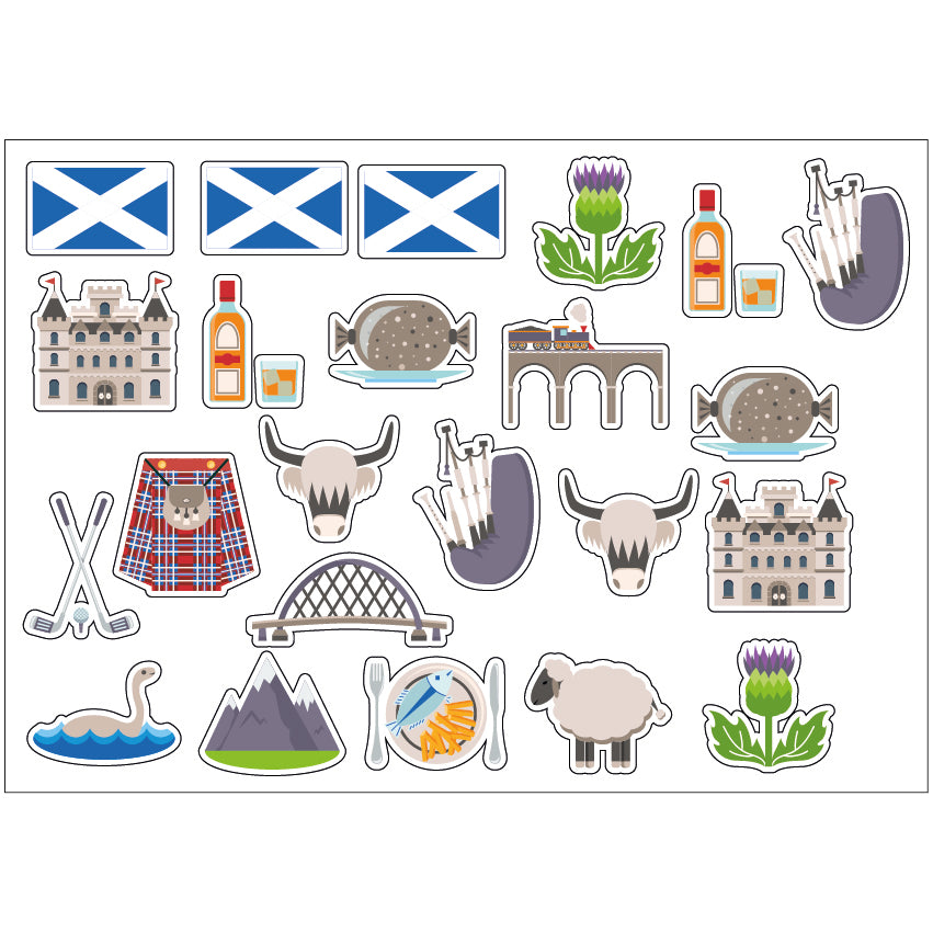 PS0101-200 Sticker Sheet Decal Cartoon Wall Self Adhesive Vinyl A4 Various Designs Available