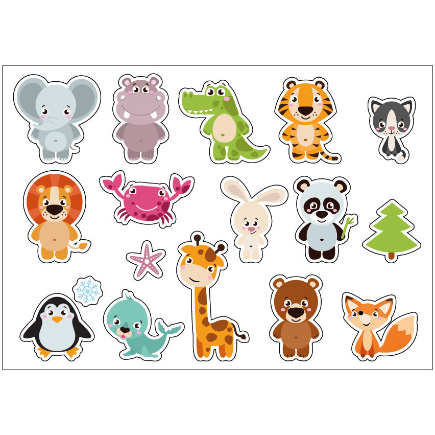 PS0101-200 Sticker Sheet Decal Cartoon Wall Self Adhesive Vinyl A4 Various Designs Available