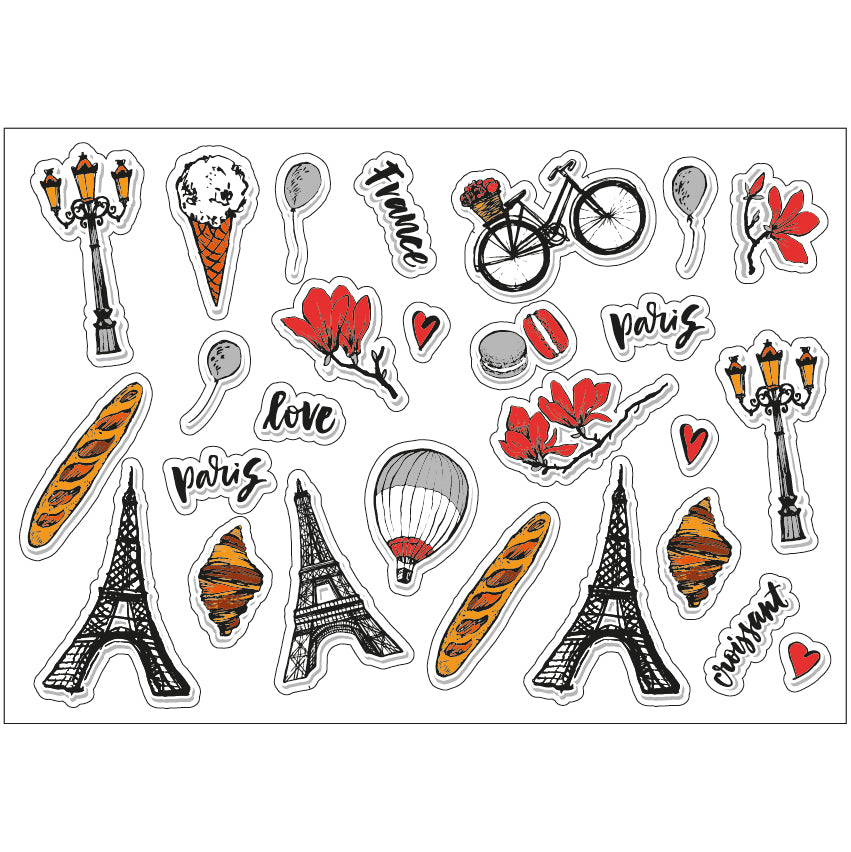 PS0101-200 Sticker Sheet Decal Cartoon Wall Self Adhesive Vinyl A4 Various Designs Available
