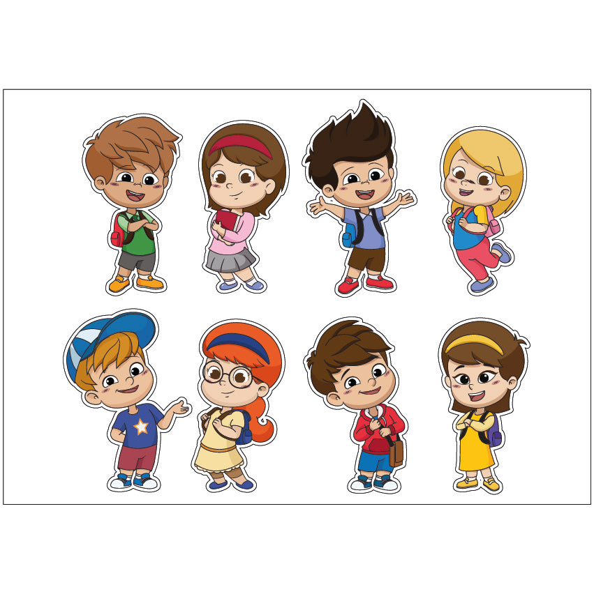 PS0101-200 Sticker Sheet Decal Cartoon Wall Self Adhesive Vinyl A4 Various Designs Available