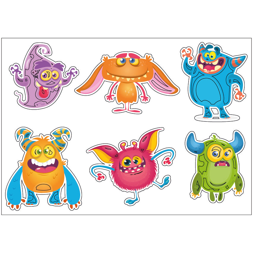 PS0101-200 Sticker Sheet Decal Cartoon Wall Self Adhesive Vinyl A4 Various Designs Available