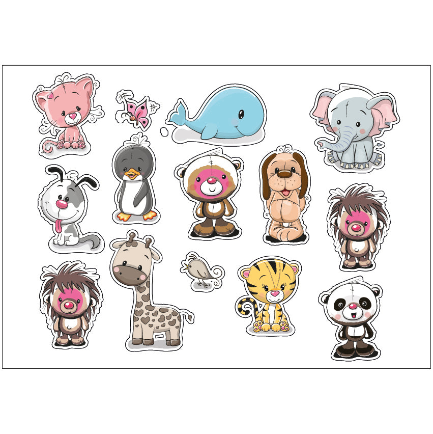 PS0101-200 Sticker Sheet Decal Cartoon Wall Self Adhesive Vinyl A4 Various Designs Available